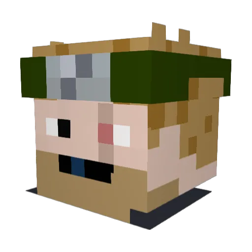 Jeb454 Minecraft avatar head, 3D render