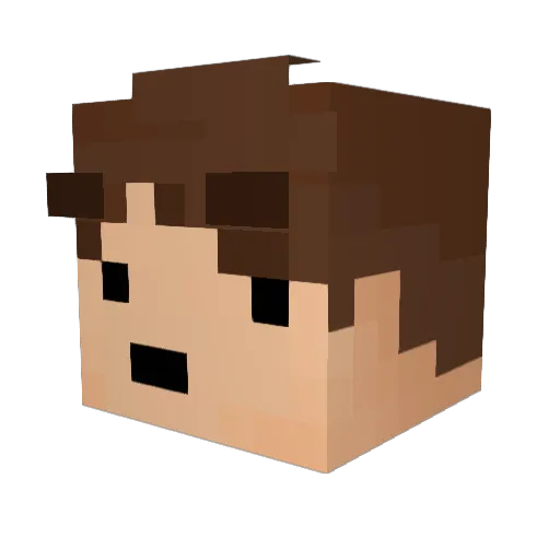 JebLongbottom Minecraft avatar head, 3D render
