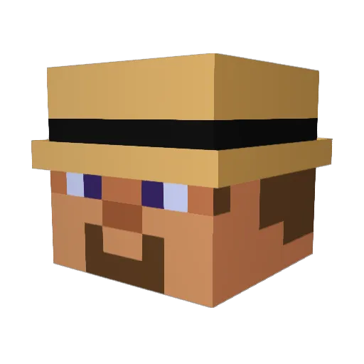 JebNM Minecraft avatar head, 3D render