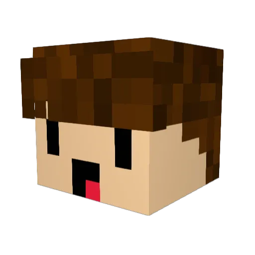 Jebahooba Minecraft avatar head, 3D render