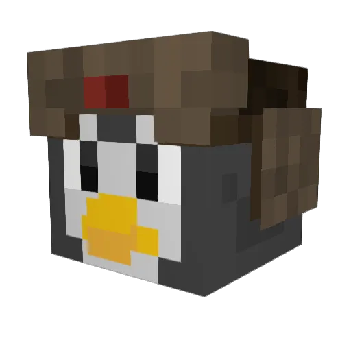 Jecherr Minecraft avatar head, 3D render
