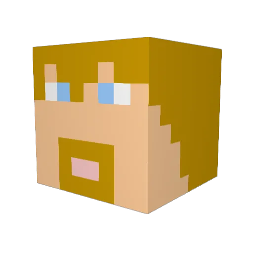 Jed17_ Minecraft avatar head, 3D render