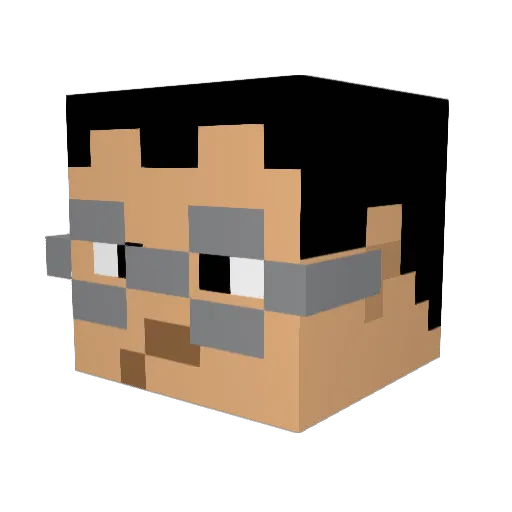 Jedibiah Minecraft avatar head, 3D render
