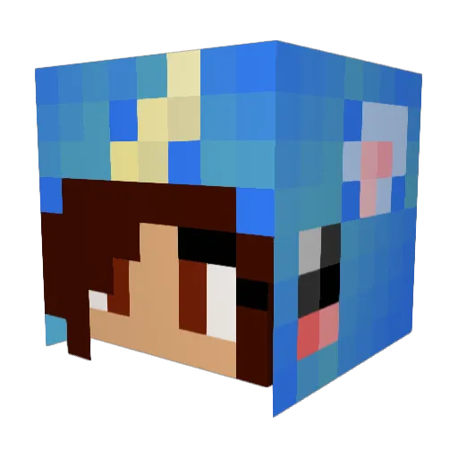 Jednorozeceq Minecraft avatar head, 3D render