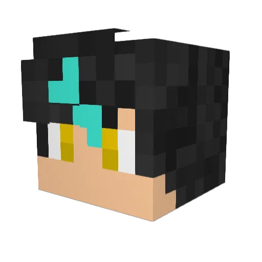 Jeeminn Minecraft avatar head, 3D render