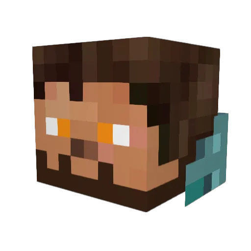 Jeericho Minecraft avatar head, 3D render