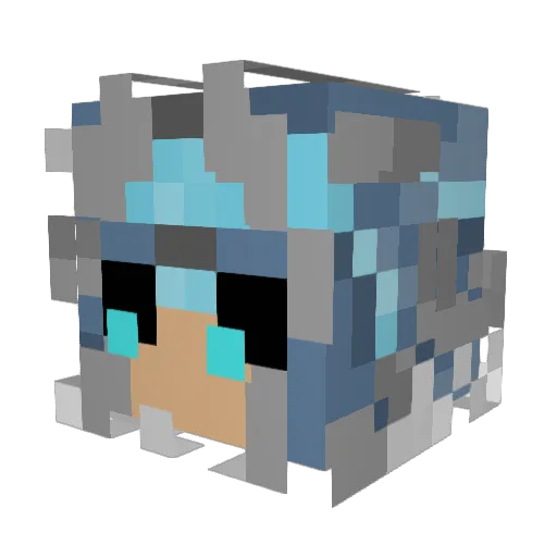 Jefdubin Minecraft avatar head, 3D render