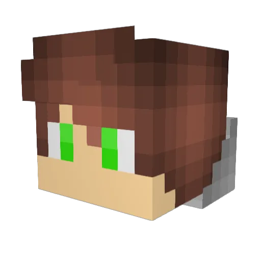 JeffBear76 Minecraft avatar head, 3D render