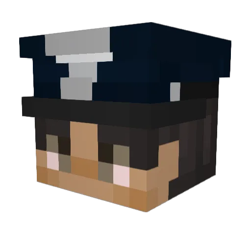 JeffQT Minecraft avatar head, 3D render