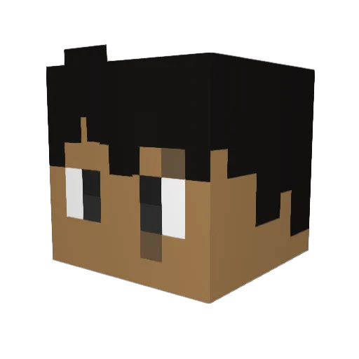 JeffVix Minecraft avatar head, 3D render