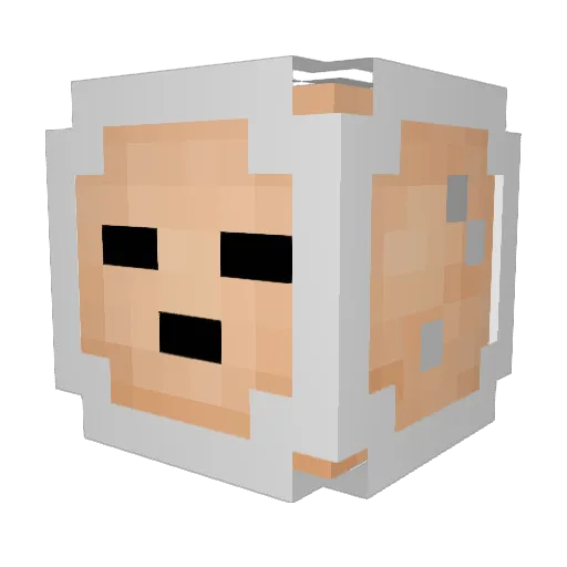 JefferyHaHa Minecraft avatar head, 3D render