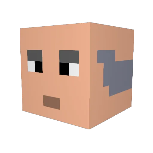 Jeffisgood Minecraft avatar head, 3D render