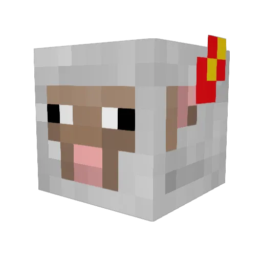 JeffreySheep Minecraft avatar head, 3D render