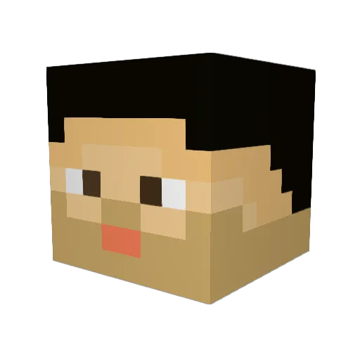 Jeffro4k Minecraft avatar head, 3D render