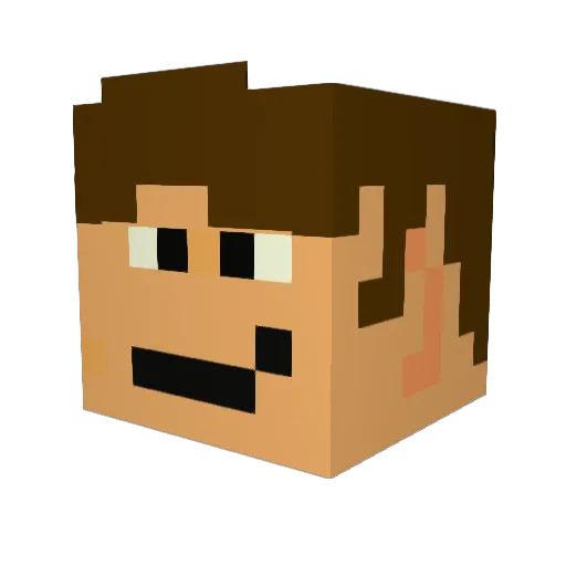 Jeffshmee Minecraft avatar head, 3D render