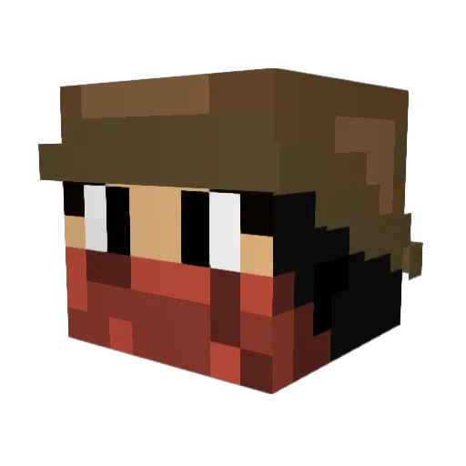 Jeffy8 Minecraft avatar head, 3D render