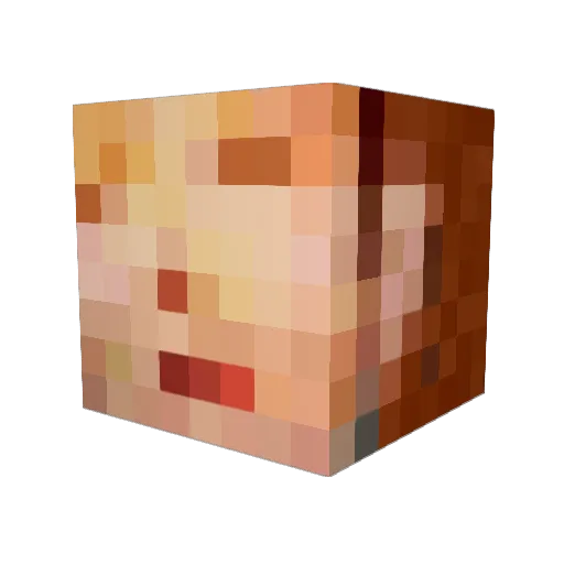 Jeflux Minecraft avatar head, 3D render