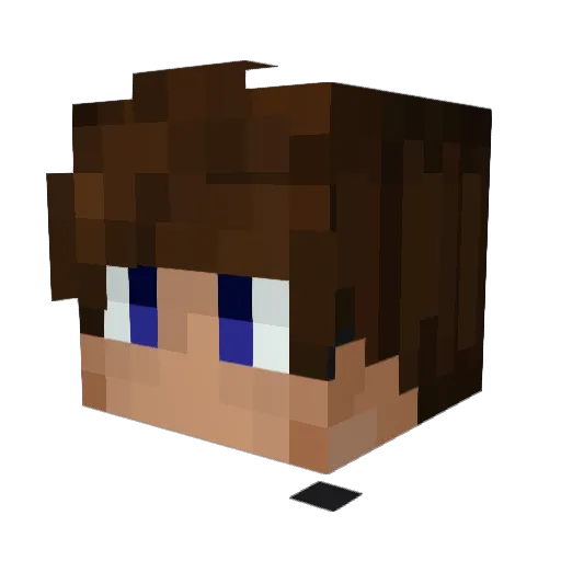 Jeichi Minecraft avatar head, 3D render