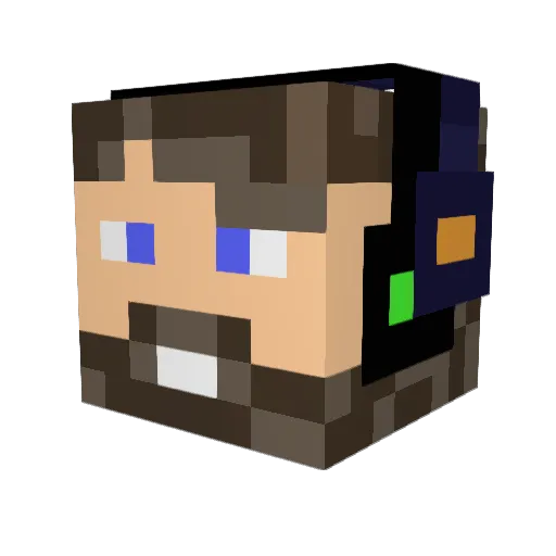JejeAzer Minecraft avatar head, 3D render