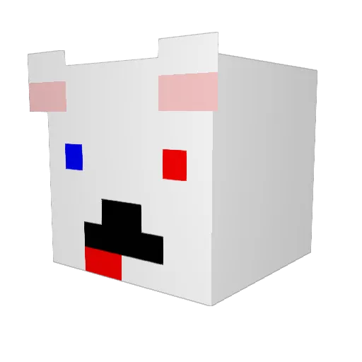 Jekcong Minecraft avatar head, 3D render