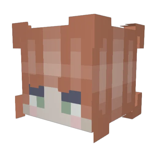 JeliaX Minecraft avatar head, 3D render