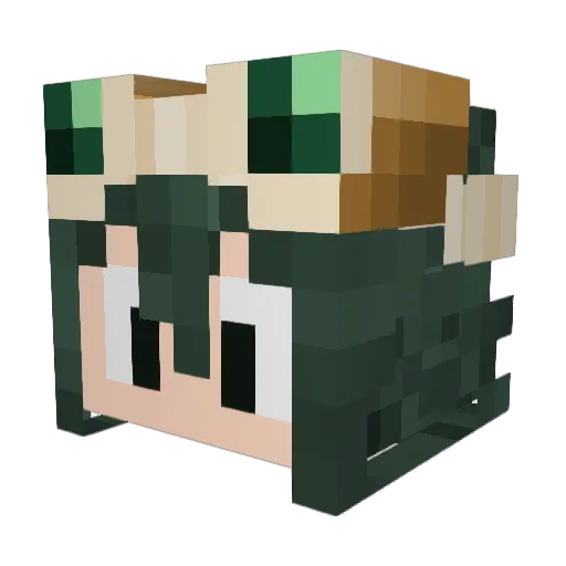 Jell0Mode Minecraft avatar head, 3D render