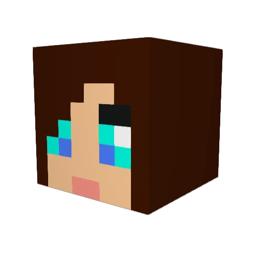 Jelliomato Minecraft avatar head, 3D render