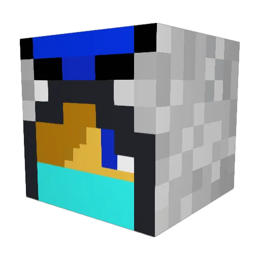 Jellis_JRE Minecraft avatar head, 3D render
