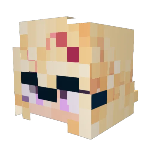Jelljel Minecraft avatar head, 3D render