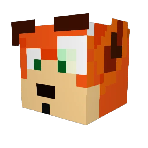 JelloPiggy Minecraft avatar head, 3D render