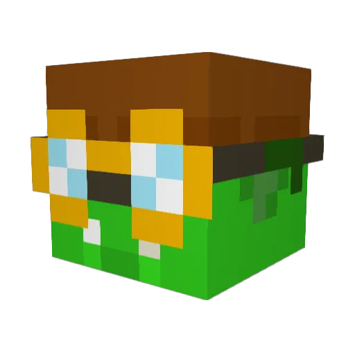 JelloTheGreen Minecraft avatar head, 3D render