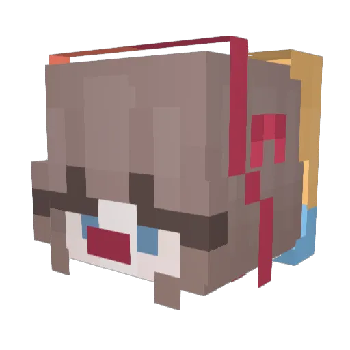 Jellooz Minecraft avatar head, 3D render