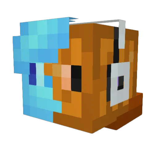 JellyAurora Minecraft avatar head, 3D render