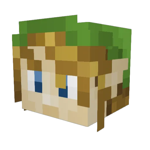 JellyBellyPP Minecraft avatar head, 3D render