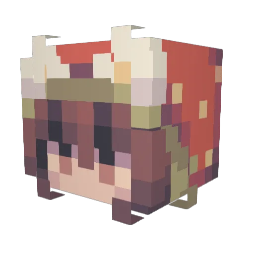 JellyKellyBeans Minecraft avatar head, 3D render