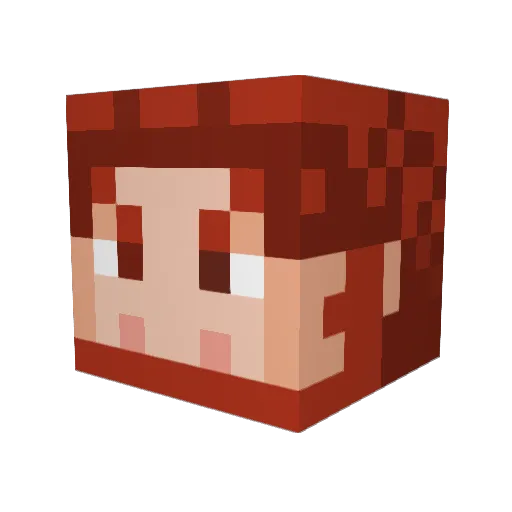 JellyMeyster Minecraft avatar head, 3D render