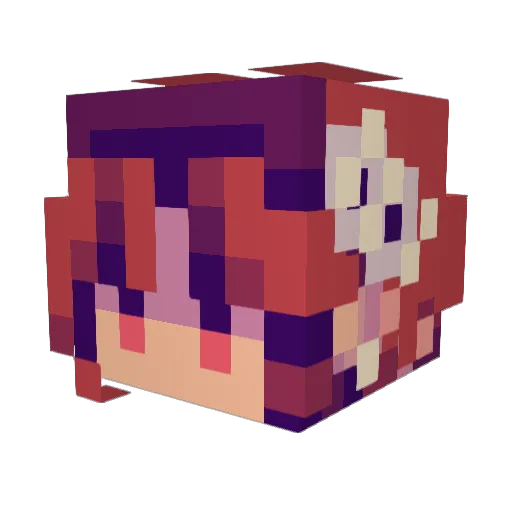 JellyNicotine Minecraft avatar head, 3D render