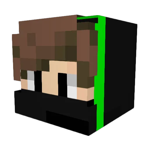 Jelly_noob Minecraft avatar head, 3D render