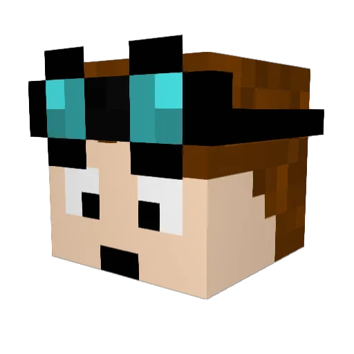 Jellyayce Minecraft avatar head, 3D render