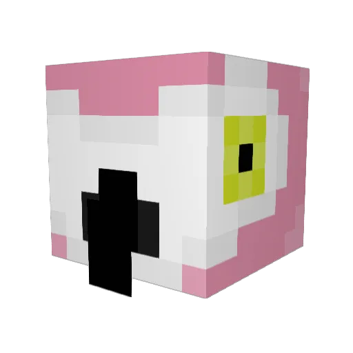 Jellzoo Minecraft avatar head, 3D render