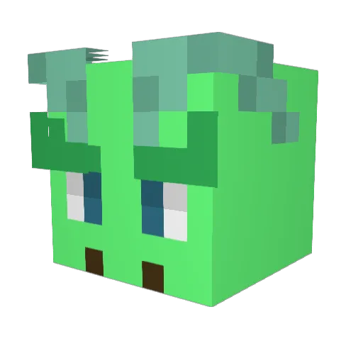 Jelstrime Minecraft avatar head, 3D render