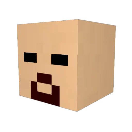 Jelzon Minecraft avatar head, 3D render