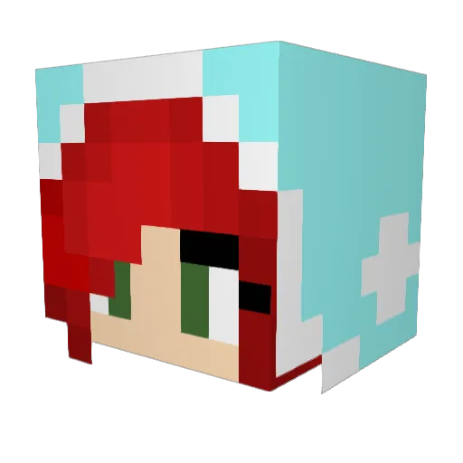 Jemzzy Minecraft avatar head, 3D render