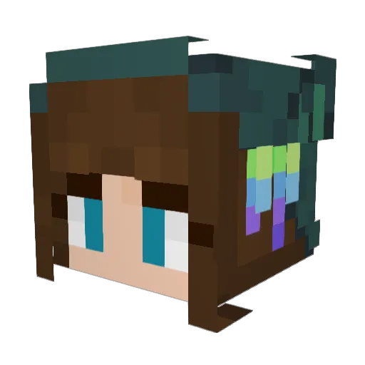 Jen488 Minecraft avatar head, 3D render