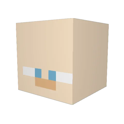 JenAot Minecraft avatar head, 3D render
