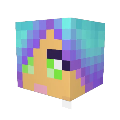 JenBot0001 Minecraft avatar head, 3D render