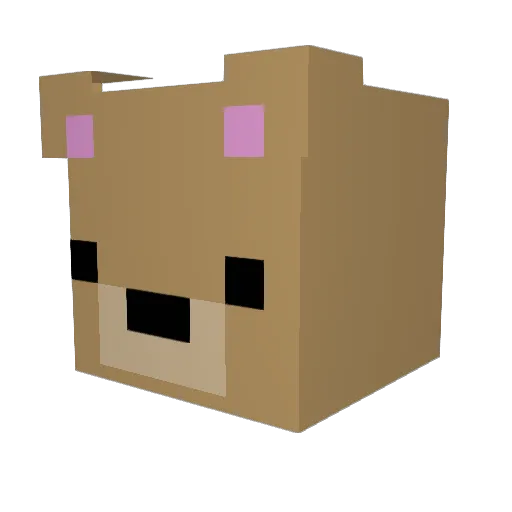JenDaHen Minecraft avatar head, 3D render