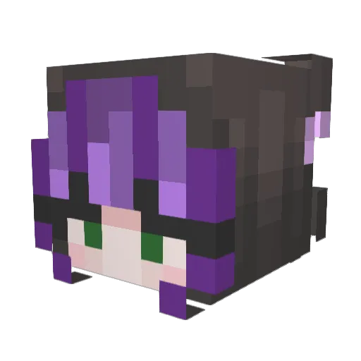 JenWei Minecraft avatar head, 3D render