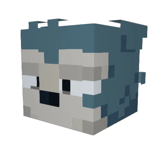 Jenbuku Minecraft avatar head, 3D render