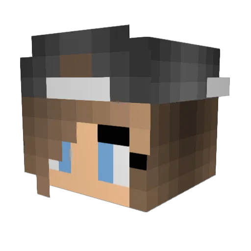 Jencaa Minecraft avatar head, 3D render